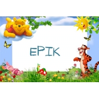 Картинка с именем Ерік в рамке с Пухом и Тигрой